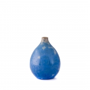 Simon Pearce Crystalline Small Teardrop Vase - Cobalt